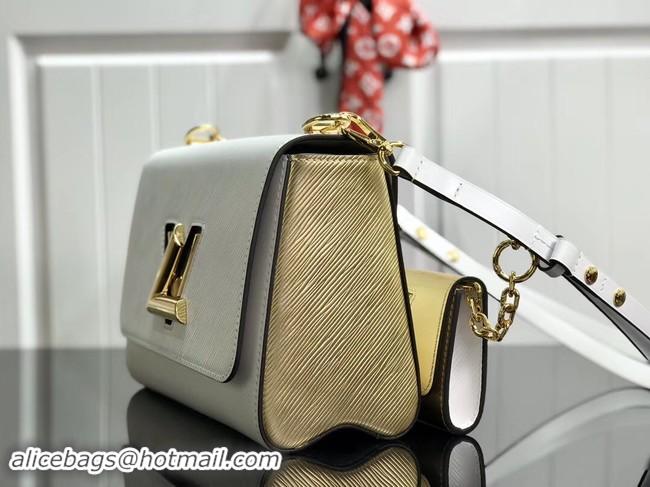 Discount Louis vuitton original epi leather TWIST MM M50280 white&gold