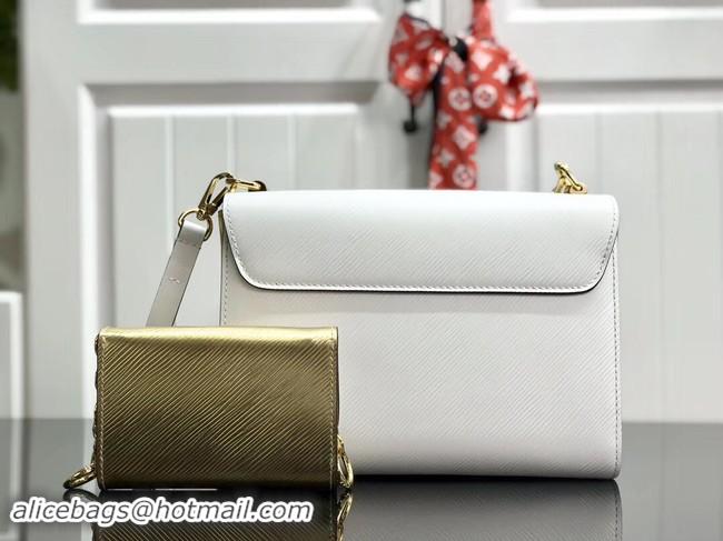 Discount Louis vuitton original epi leather TWIST MM M50280 white&gold