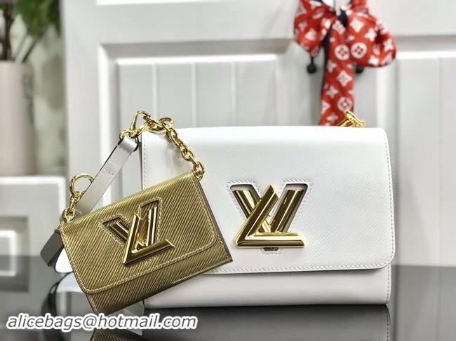 Discount Louis vuitton original epi leather TWIST MM M50280 white&gold