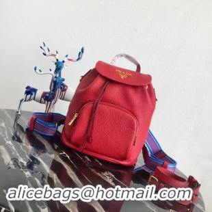 Hot Style Prada original Leather backpack 1BZ035 red