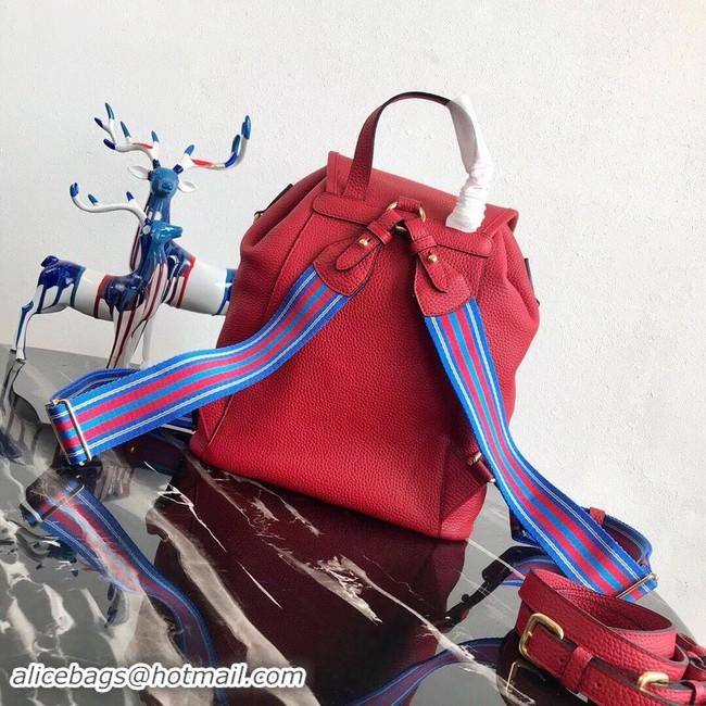 Hot Style Prada original Leather backpack 1BZ035 red