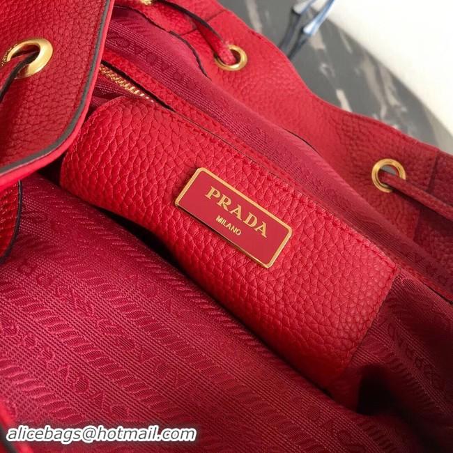 Hot Style Prada original Leather backpack 1BZ035 red