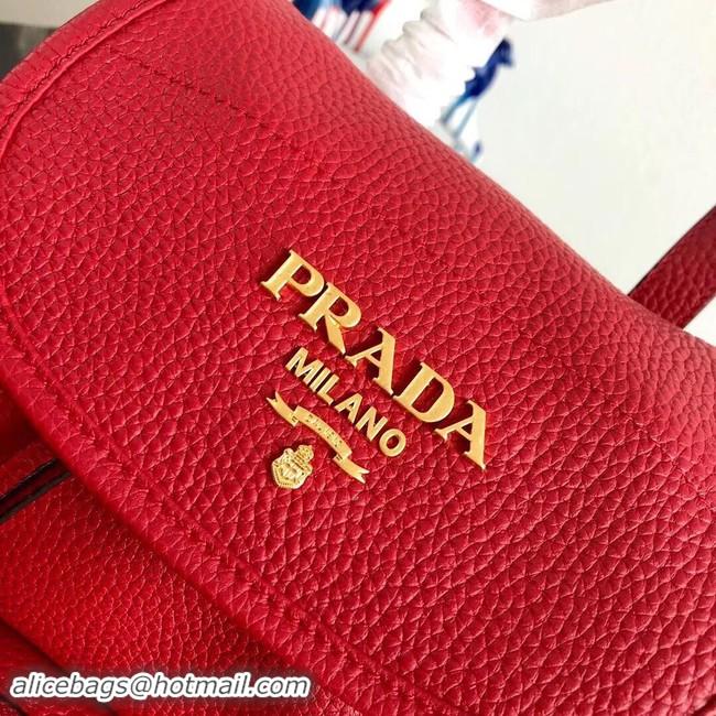 Hot Style Prada original Leather backpack 1BZ035 red