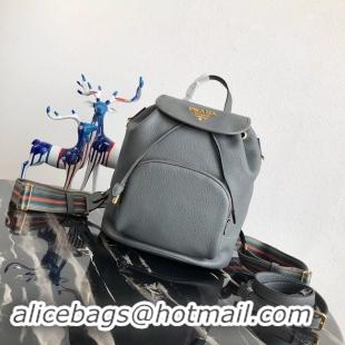 Best Price Prada original Leather backpack 1BZ035 grey