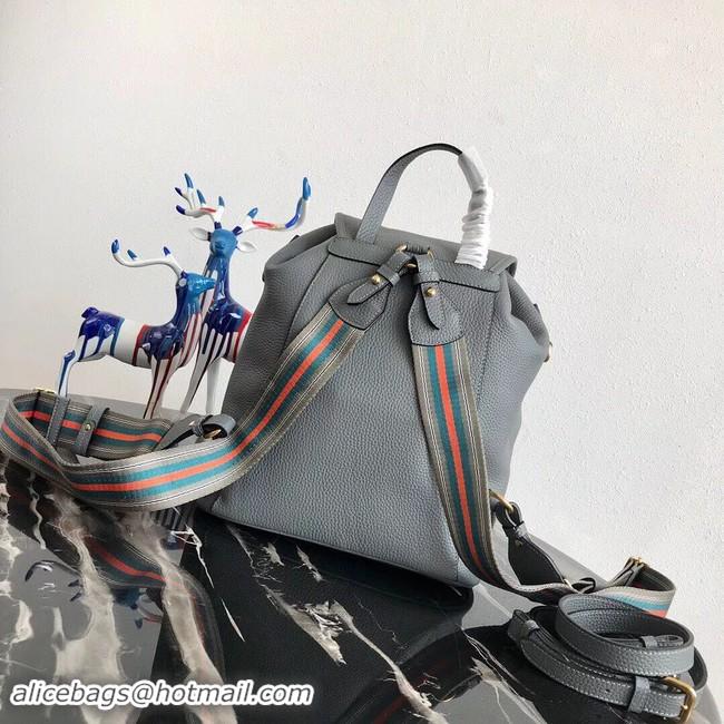 Best Price Prada original Leather backpack 1BZ035 grey