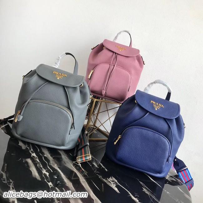 Best Price Prada original Leather backpack 1BZ035 grey