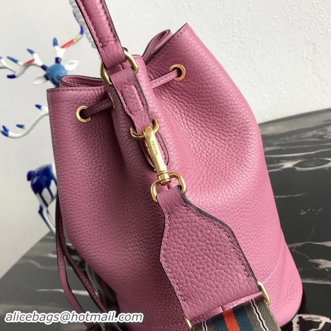 Fashion Prada Leather bucket bag 1BE018 rose