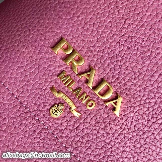 Fashion Prada Leather bucket bag 1BE018 rose