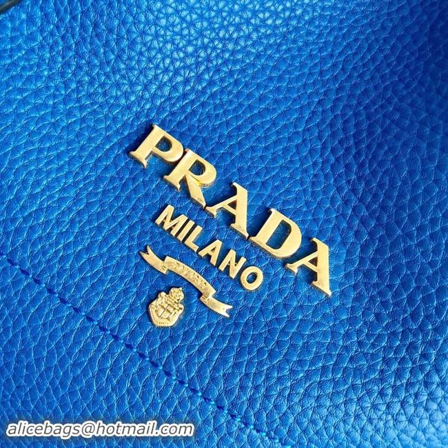 Classic Hot Prada Leather bucket bag 1BE018 blue