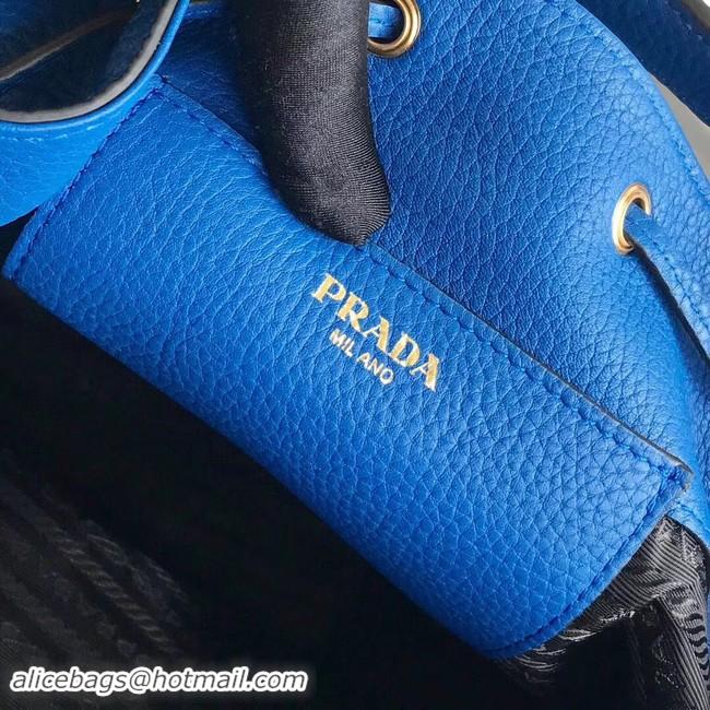 Classic Hot Prada Leather bucket bag 1BE018 blue