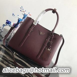 Duplicate Prada Saffiano original Leather Tote Bag BN2838 Claret