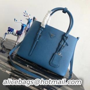 Best Product Prada Saffiano original Leather Tote Bag BN2838 blue