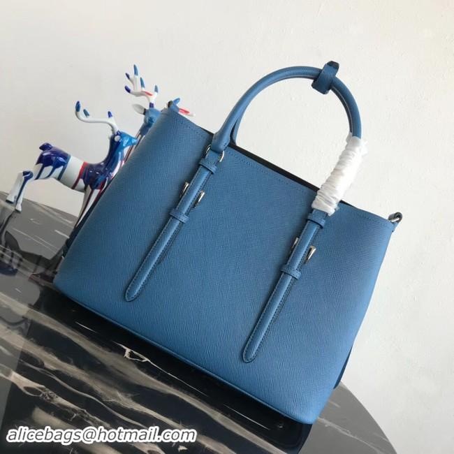 Best Product Prada Saffiano original Leather Tote Bag BN2838 blue