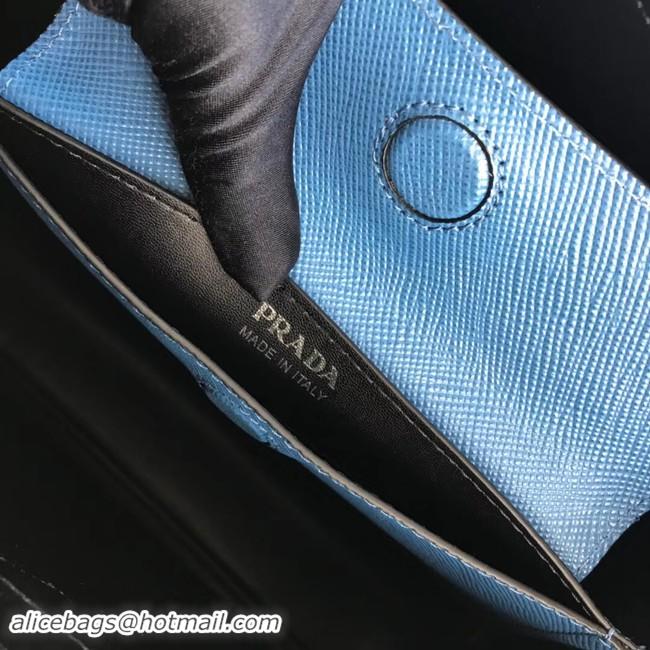 Best Product Prada Saffiano original Leather Tote Bag BN2838 blue