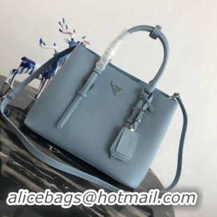 Luxury Prada Saffiano original Leather Tote Bag BN2838 sky blue