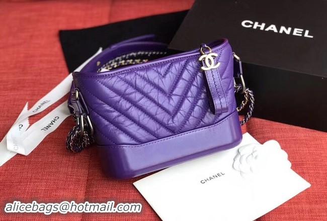 Buy Classic Chanel gabrielle small hobo bag A91810 purple