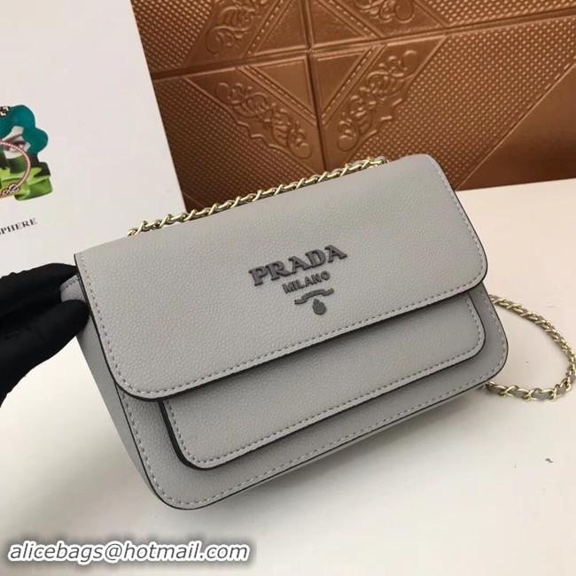 Good Quality Prada Calf leather shoulder bag 3011 grey