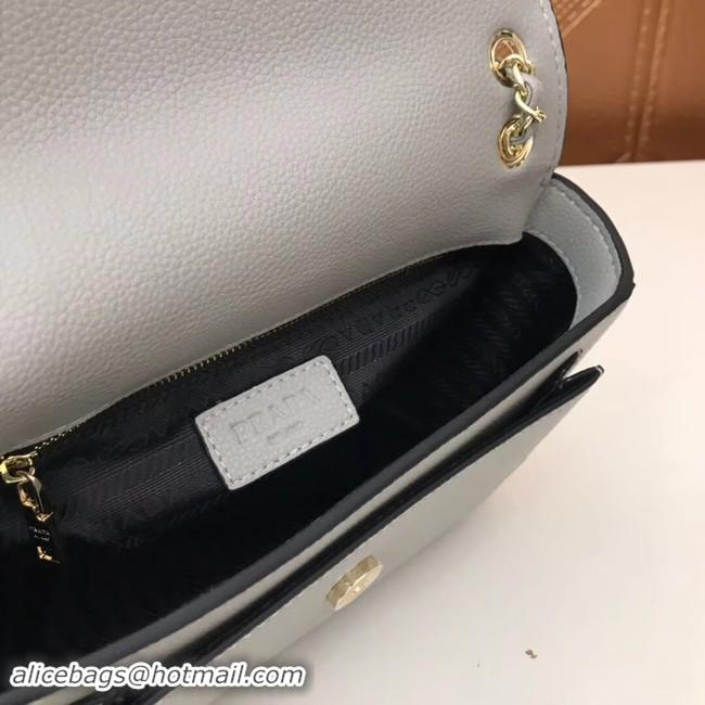 Good Quality Prada Calf leather shoulder bag 3011 grey