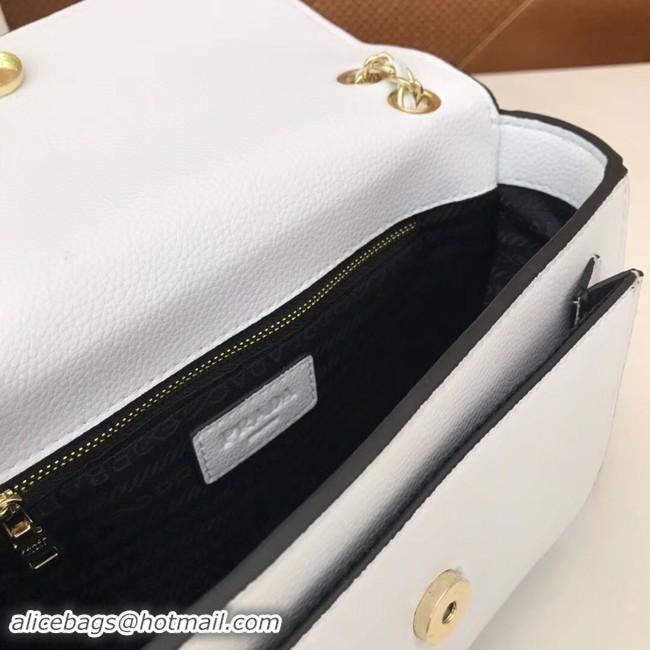 Good Looking Prada Calf leather shoulder bag 3011 white