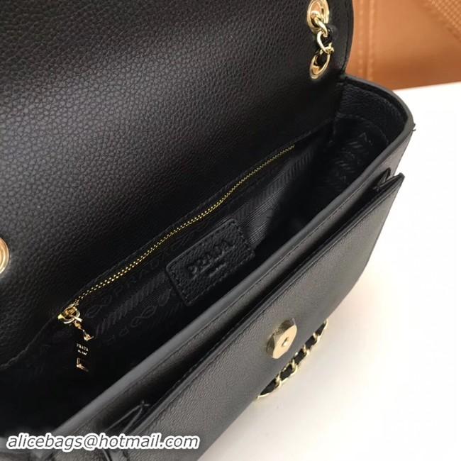 Luxury Prada Calf leather shoulder bag 3011 black