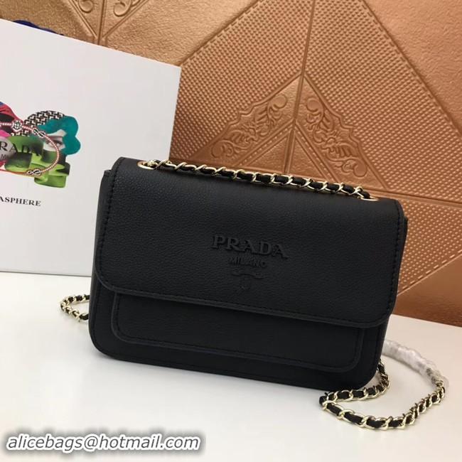 Luxury Prada Calf leather shoulder bag 3011 black