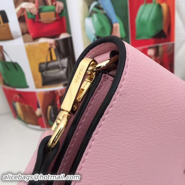 Luxury Prada Calf leather shoulder bag 66138 pink