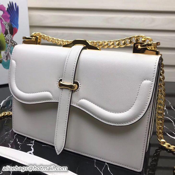 Best Price Prada Sidonie Leather Shoulder Bag 5677 White