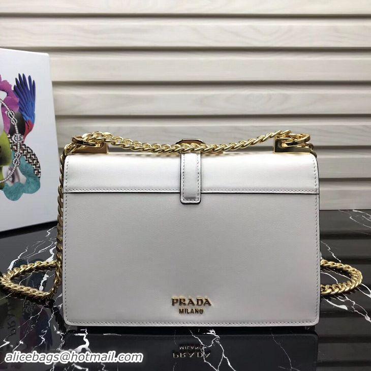 Best Price Prada Sidonie Leather Shoulder Bag 5677 White