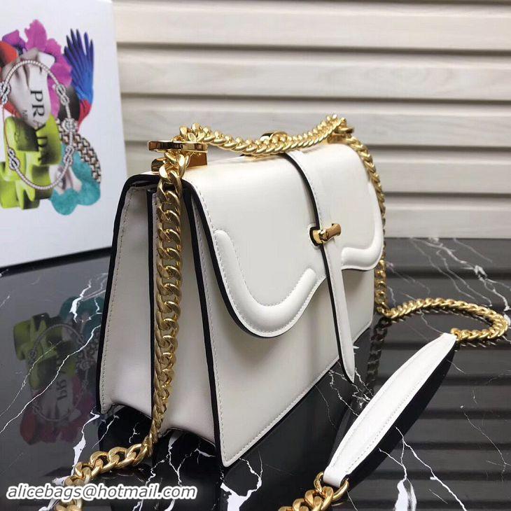 Best Price Prada Sidonie Leather Shoulder Bag 5677 White