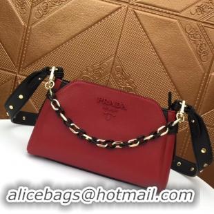 Luxury Classic Prada Calf leather shoulder bag 2032 red