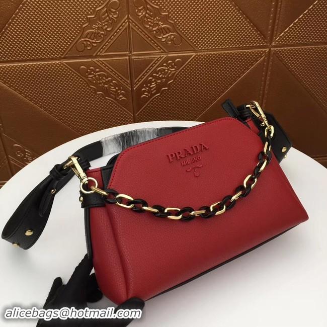 Luxury Classic Prada Calf leather shoulder bag 2032 red