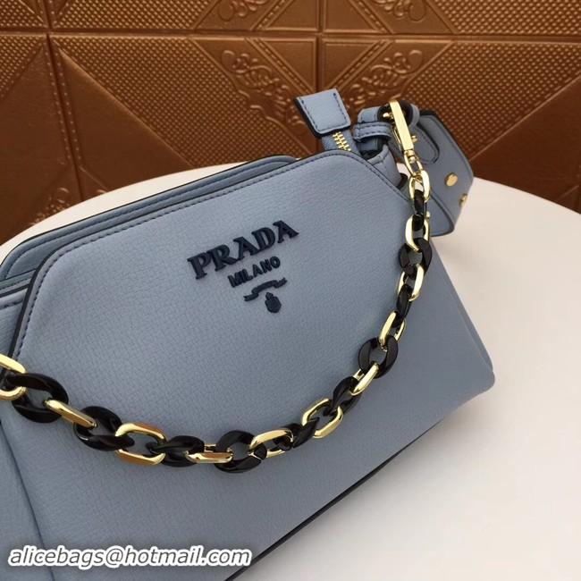 Grade Quality Prada Calf leather shoulder bag 2032 light blue