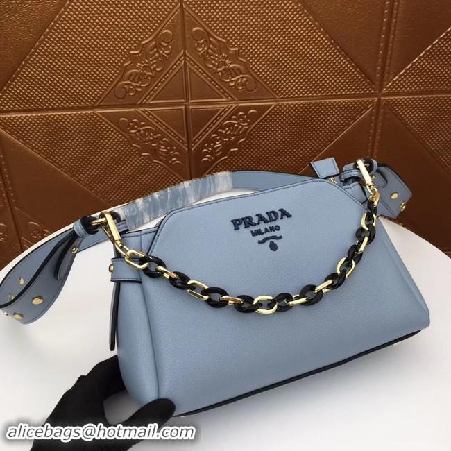 Grade Quality Prada Calf leather shoulder bag 2032 light blue