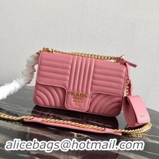 Discount Prada Diagramme medium leather bag 1BD108 pink