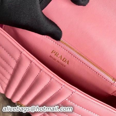 Discount Prada Diagramme medium leather bag 1BD108 pink