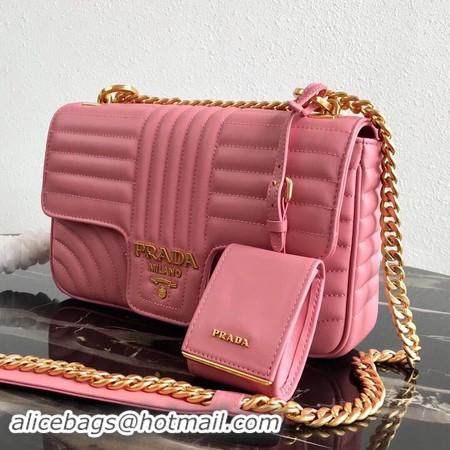 Discount Prada Diagramme medium leather bag 1BD108 pink