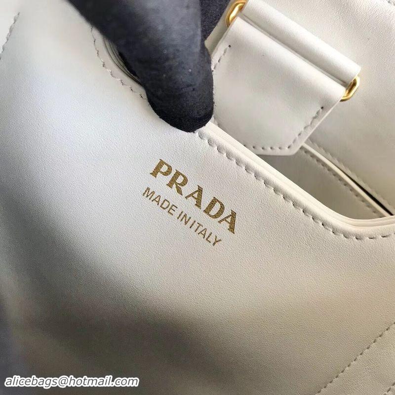 Discounts Prada Double Saffiano Original Calfskin Leather Bag 1BA212 White