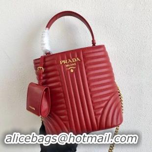 Original Cheap Prada Double Saffiano Original Calfskin Leather Bag 1BA212 Red