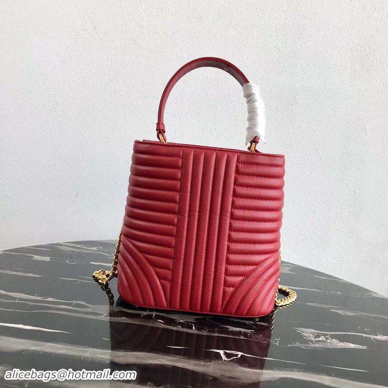 Original Cheap Prada Double Saffiano Original Calfskin Leather Bag 1BA212 Red