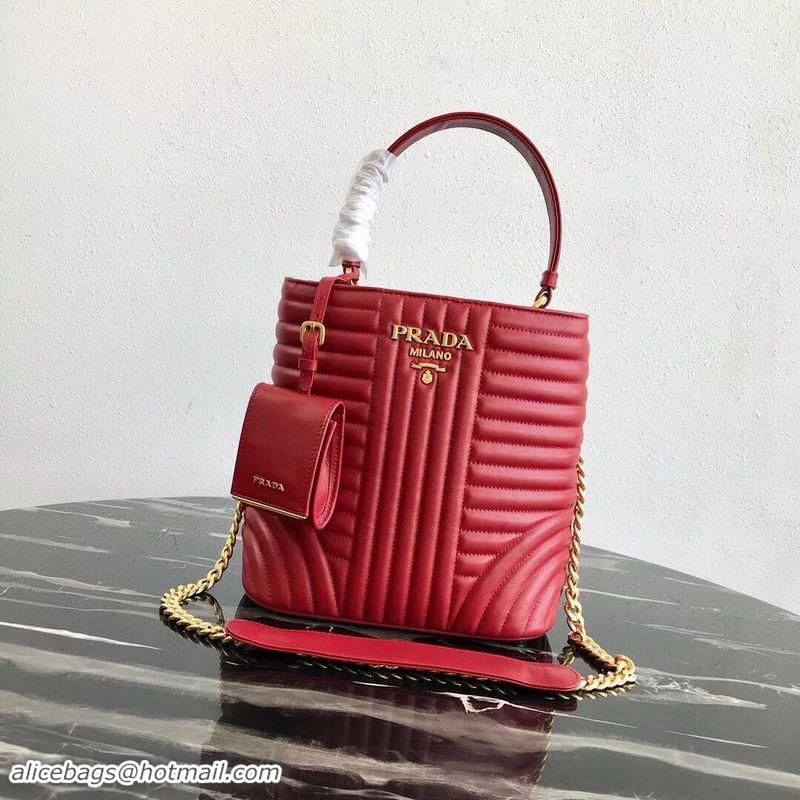 Original Cheap Prada Double Saffiano Original Calfskin Leather Bag 1BA212 Red