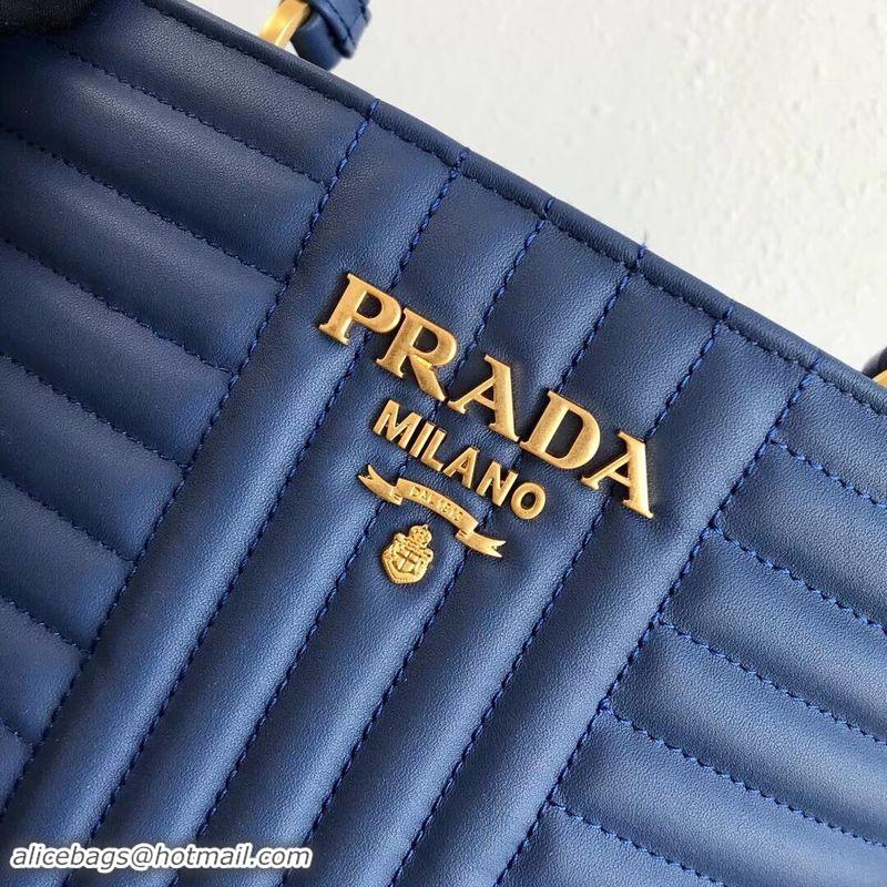 Classic Specials Prada Double Saffiano Original Calfskin Leather Bag 1BA212 Blue