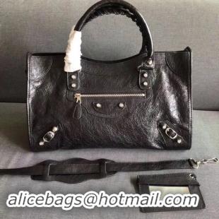 Top Quality Balenciaga The City Handbag Calf leather 382569 black