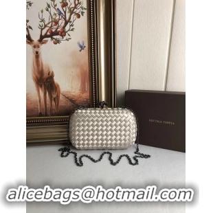 Best Product BOTTEGA VENETA Knot snakeskin-trimmed satin clutch 62548 beige