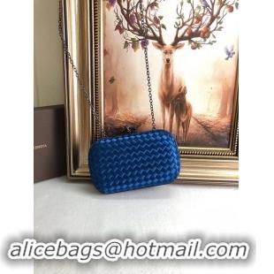 Discounts BOTTEGA VENETA Knot snakeskin-trimmed satin clutch 62548 blue