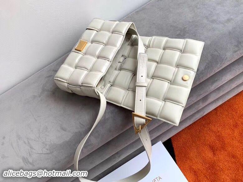 Good Taste Bottega Veneta Sheepskin Weaving Original Leather BV3996 White