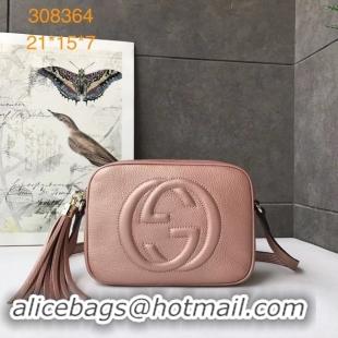 Discount Gucci Soho Calfskin Leather Disco Bag 308364 pink