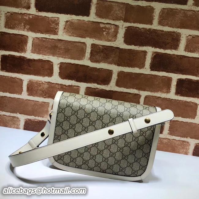 High Quality Gucci GG Supreme canvas shoulder bag 602204 white