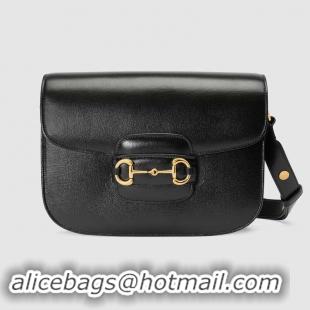 Luxury Wholesale Gucci 1955 leather shoulder bag 602204 black