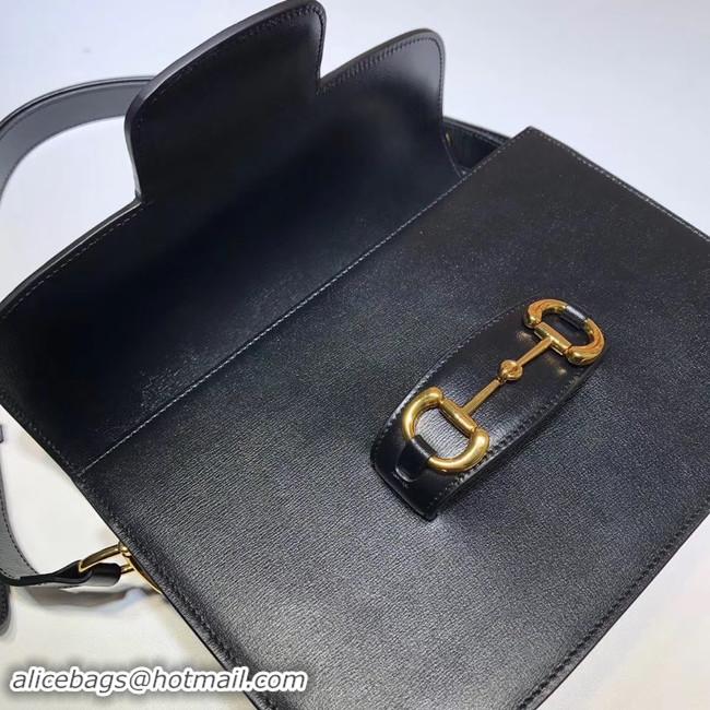 Luxury Wholesale Gucci 1955 leather shoulder bag 602204 black