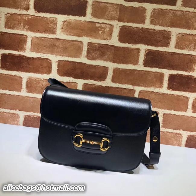 Luxury Wholesale Gucci 1955 leather shoulder bag 602204 black